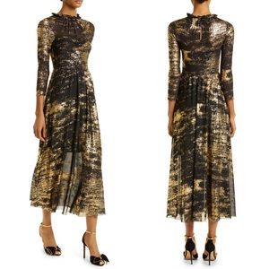 Ted Baker London Metallic and Black 3/4 length sleeve dress Size 1